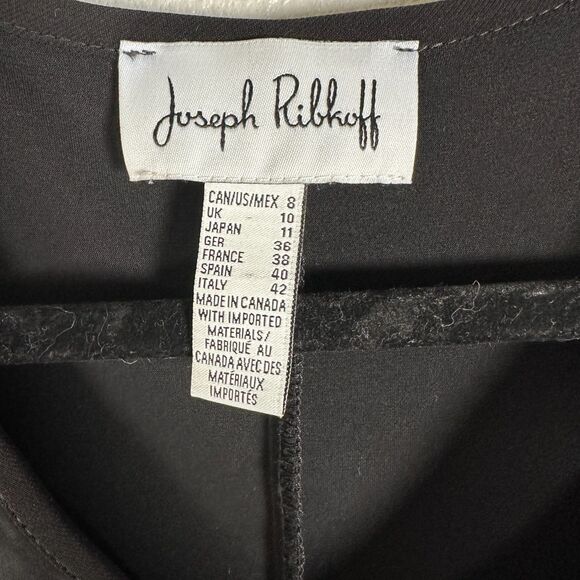 Joseph Ribkoff 193430  Black Sheath Ruched Dress Knee Length Size 8 - Picture 8 of 9